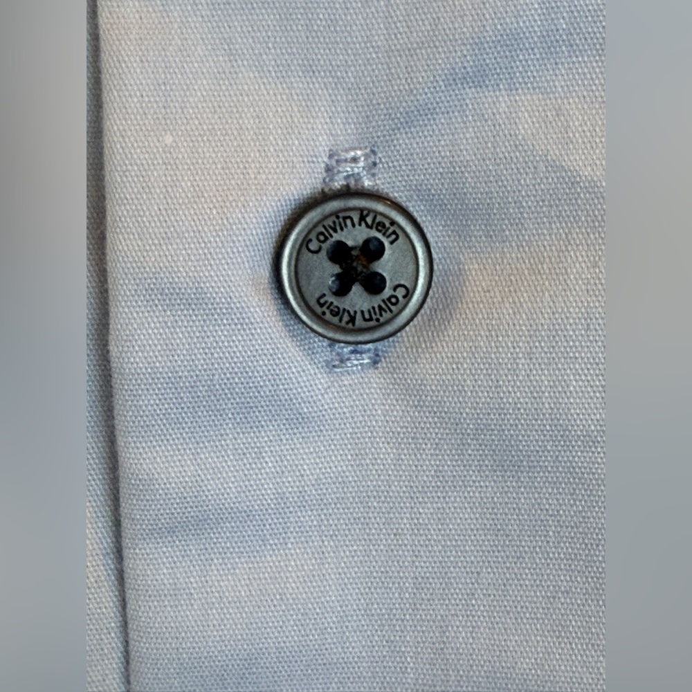 Calvin Klein Slim Fit Stretch Button Down Shirt- Size 8 - Picture 7 of 9